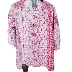 JOHNNY WAS FLORAL BLOUSE TUNICSIZE M